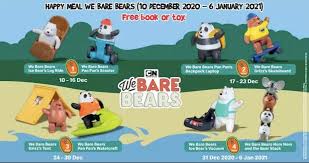 Mcdonald's is not responsible for the opinions, policies, statements or practices of any other companies, such as those that may be expressed in the. 10 Dec 2020 6 Jan 2021 Mcdonald S We Bare Bears Happy Meal Toys Promotion Sg Everydayonsales Com