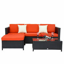 Patio Furniture Brown Rattan Sofa Set 5 Pcs Outdoor Couch Garden Sofa 3 Colors Ebay Patio Furniture Sets Wicker Patio Furniture Outdoor Couch