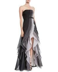 Halston Heritage Strapless Ombre Tiered Ruffle Gown Halston Heritage Gown Fashion Dresses Gowns