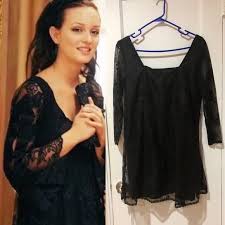 Anna Sui Lace Black Dress Gossip Girl Blair Lace Dress Black Gossip Girl Fashion Gossip Girl