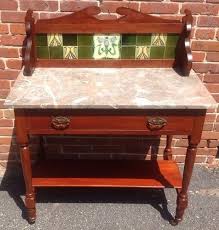 Strange Mix Of Tiles Used On This Edwardian Wash Stand Wash Stand Antique Wash Stand Colonial Decor