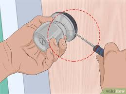 A lockset (alternatively lock set) is the hardware and components that make up the locking or latching mechanism that can usually be found on a door or other hinged object but can also include sliding doors and dividers. How To Open A Locked Bathroom Door 10 Steps With Pictures