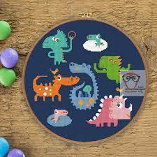 Maybe you would like to learn more about one of these? Dinosaur Cross Stitch Pattern Modern Pdf Nursery Chart Pixel Danger Dinosaur Craft Supplies Tools Kits How To Kromasol Com