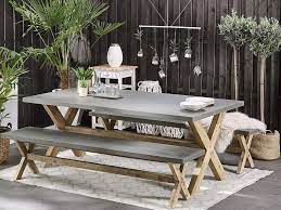 Check spelling or type a new query. 6 Seater Faux Concrete Garden Dining Set Benches Grey Olbia Beliani Co Uk