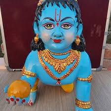 Buy 6 Number /17cm Laddu Gopal , Multicolor Handmade Special Coloring Laddu  Gopal From Vrindavan ,pure Brass, Spiritual Bal Krishna Online in India