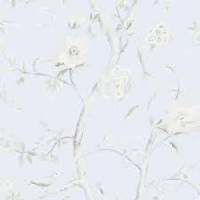 Here at wallpaper21.com, there are more than ten lakhs of wallpapers are available to download. Ln11122 Grey Sky Blue Southport Bird On Branches Floral Trail Wallpaper
