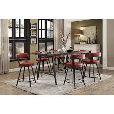 Retro Red 5 Piece Counter Height Dining Set Appert Counter Height Dining Sets Dining Set Counter Height Dining Table