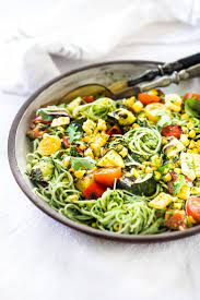 Summer Pasta Salad With Zucchini Corn And Cilantro Pesto Vegan Recipe Summer Pasta Salad Summer Pasta Grilled Zucchini