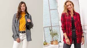 Chemise à carreaux pour femme : Comment Porter La Veste Facon Chemise A Carreaux Apres 50 Ans Femme Actuelle Le Mag
