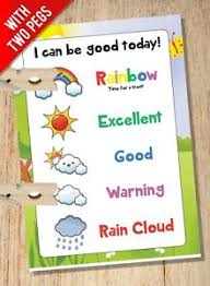 Details About Peg Reward Chart Weather Cloud Rainbow System Childrens Kids Behaviour Chart