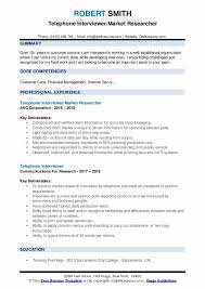 Telephone Interviewer Resume Samples Qwikresume