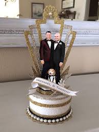 This wedding cake for kristin chirico & brian hubble took us back to the roaring 20's with it's unique art deco and great gatsby inspired design. Bakeware Gatsby Art Deco Couple Dancing Wedding Cake Topper Cake Toppers
