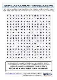Fun group games for kids and adults are a great way to bring. Technology Vocabulary Word Search Puzzle In English