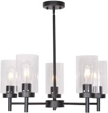 Dining room pendant light ideas for every style. Buy Vinluz 5 Light Contemporary Chandeliers Black Modern Lighting Fixtures Hanging Industrial Vintage Pendant Lights With Clear Glass Shade Flush Mount Ceiling Light For Dining Room Bedroom Online In Indonesia B07r6c1lc3