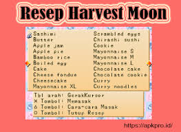Resep masakan harvest moon save the homeland ada 3 jenis alat masak yang dapat digunakan yaitu wajan panci dan oven masakan di wajan frying pan . 600 Resep Harvest Moon Back To Nature Dan Panduann Lengkap