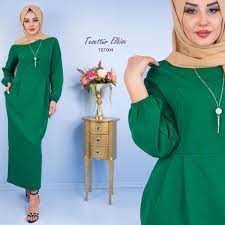 Belden Oturtmali Olan Tesettur Elbise Drape Detaylari Ile Cok Havali Bisiklet Yakali Olan Elbise Sirt Kismindan Fermuarli Olup La Elbise Moda Stilleri Giyim