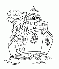 Cartoon Big Ship Coloring Page For Kids Transportation Coloring Pages Printables Free Wuppsy C Coloring Pages Tractor Coloring Pages Coloring Pages For Kids