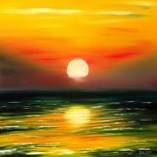 Sunset Uber Den Wellen Sonnenuntergang Malen Aquarell Malen Und Pastell Kreide