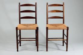 Pair Of Vintage Ladder Back Shaker Chairs With Rush Seat For Sale At 1stdibs In 2020 Chair Modern Side Chairs Leather Armchair Modern