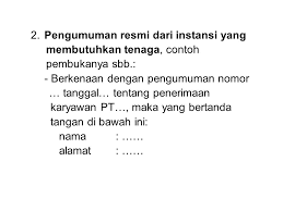 Surat lamaran kerja ialah suatu surat permohonan yang dibuat oleh pencari kerja (pelamar pekerjaan), untuk dikirimkan kepada suatu badan usaha atau instansi agar mendapatkan pekerjaan atau jabatan yang sesuai dengan lowongan pekerjaan yang ditawarkan. Kalimat Pembuka Surat Lamaran Pekerjaan Yang Tepat Berdasarkan Pengumuman Kumpulan Kerjaan