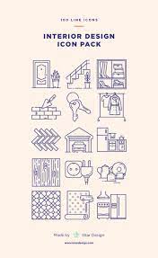 Interior Design Icons Set Icon Design Screen Printing Designs Unique Doors Interior