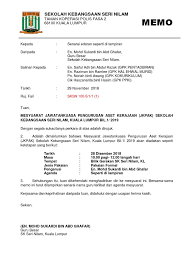 Contoh minit mesyuarat terkini 2020 untuk format sekolah. Contoh Memo Mesyuarat Jkpak 2019