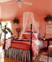 We love how the coral it s subtly applied in small dose but has take a big part in creating a super funky and modern ambiance in this contemporary bedroom. Make Your Walls Pop Coral Bedroom Woman Bedroom Tropical Bedrooms