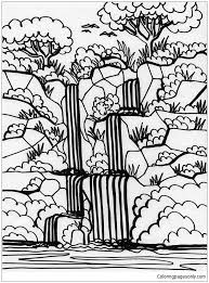 This coloring page belongs to these categories: Waterfalls Coloring Pages Coloring Home