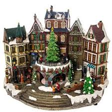 We even got a visit from the big man himself! Led Village With Animated Tree Christmas Tree Village Storing Christmas Decorations Christmas Villages