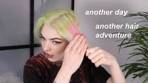 I had platinum hair and dyed it dark blonde. Trying To Go From Green To Blonde Hair In 1 Day With No Bleach It Actually Works Youtube