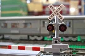 Level Crossing A Lego Creation By Peter Campbell Lego Trains Lego Track Lego Train Tracks