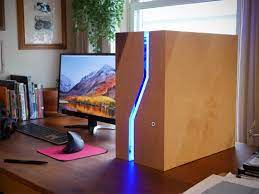 Rectangular white 1 drawer computer desk with keyboard tray. This Wooden Pc Case Design Oddlysatisfying