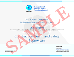 Oshac 165 Hours Construction Supervisor Occupational Health And Safety Train The Trainer Occupational Safety