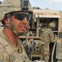 Staff Sgt. Francisco Ballou pulls security during a