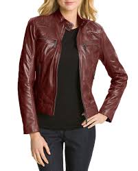New Hollywood Collection Soft Leather Biker Burgundy Jacket For Women Leather Jackets Women Jackets For Women Burgundy Jacket