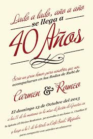 Catálogos de seur en rubí. Bodas De Ruby Diseno De Invitacion Invitaciones De Boda De Plata 40 Aniversario De Boda Invitaciones De Aniversario