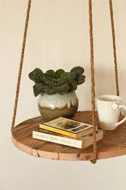 This Hanging Side Table Is Truly Special It Looks Great Indoors Hung Beside The Bed As A Nightstand O Round Wood Side Table Plant Stand Table Round Side Table