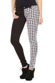Black And White Houndstooth Pants Royal Bones Black And White Houndstooth Split Leg Skinny Jeans Womens Jeans Skinny Bottom Clothes Houndstooth Pants