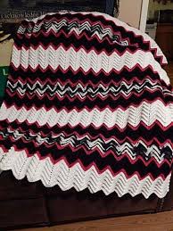 Black And White Chevron Crochet Blanket Ripple Or Chevron Afghan With Red Heart Yarn Black White Red And Zebra Crochet Blanket Red Afghan Crochet Patterns White Crochet