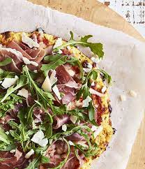 Keto Recipe Prosciutto And Arugula Cauliflower Crust Pizza Cauliflower Pizza Crust Is My J Cauliflower Crust Pizza Cauliflower Pizza Dough Prosciutto Recipes