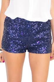 Designer Blue Sequin Glitter Shorts Bella Valentina La