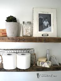 Kingso wall shelf rustic wood floating shelves,decorative wall shelf for bedroom, living room, bathroom, kitchen, office and more (round) 4.2 out of 5 stars. Diy Rustic Bathroom Shelves Seeking Lavender Lane