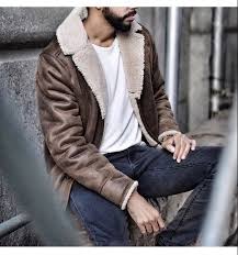 Men Brown Leather Jacket With Fur Lining And Fur Collar Trendy Jackets For Men Men Winter Apparel Fur Leather Jacket Brown Leather Jacket Trendy Jackets
