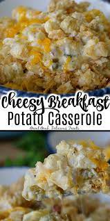 A layer of crescent rolls, sausage, hash brown potatoes, cheese and eggs in a 9×12 casserole dish makes up this delicious overnight breakfast casserole that you're going to flip for! Cheesy Breakfast Potato Casserole Great Grub Delicious Treats