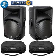 Pair Of Mackie Srm450v2 Powered Speakers With 2 Mackie Bags By Mackie 1199 98 This Is A Bundle Of 4 Items 2 Mackie Powered Speakers Sound Stage Loudspeaker