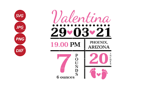 Baby Birth Announcement Svg Graphic By Army Custom Creative Fabrica