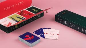 But i can't help but think that this either hikes up the price or serves simply to justify it. Four Of A Kind Is The Unique Card Game With Beautiful Typography Dieline Design Branding Packaging Inspiration