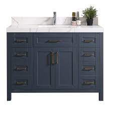 Breakwater Bay Mastropietro 60 Single Bathroom Vanity Set Base Finish Blue Top Finish Calacatta Single Bathroom Vanity Bathroom Vanity Kitchen Design Decor