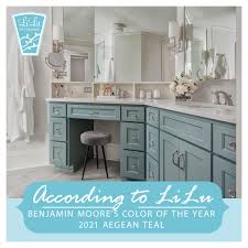 Extending the life of your existing kitchen cabinets is a lot easier than replacing them. Aegean Teal Benjamin Moore S Color Of The Year 2021 According To Lilu