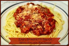 Serve with fresh bread and feta cheese on the side. Easy Spaghetti Sauce With Italian Sausage The Grateful Girl Cooks